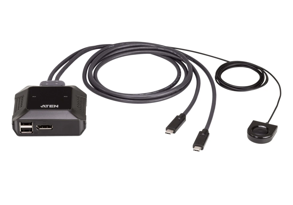 Aten US3312 2-Port USB-C 4K DisplayPort KVM Switch with Remote Port Selector | Aten | 2-Port USB-C 4K DisplayPort KVM Switch with Remote Port Selector | US3312 | Warranty 24 month(s)