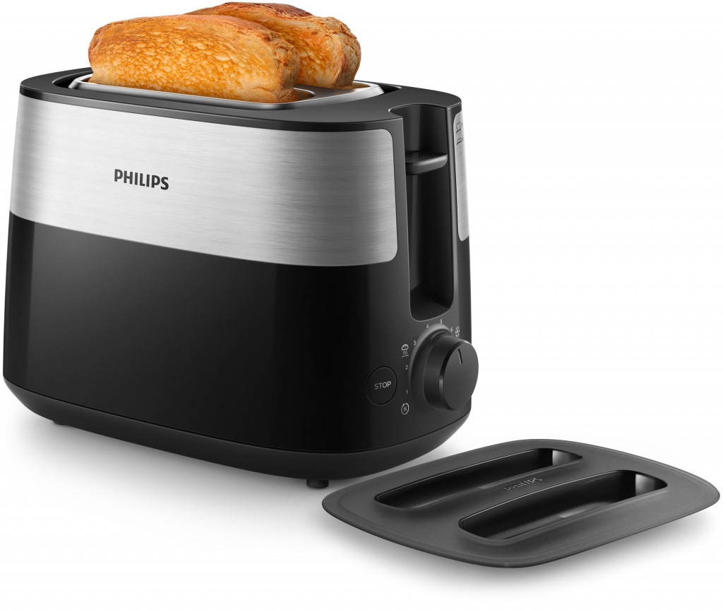 Philips | Toaster | HD2517/90 Daily Collection | Power 830 W | Number of slots 2 | Housing material Plastic | Black/Stainless Steel