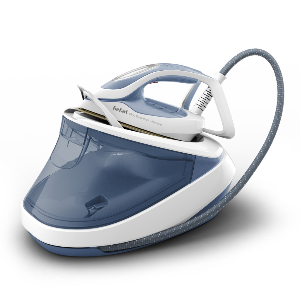 TEFAL | Steam Station Pro Express | GV9710E0 | 3000 W | 1.2 L | 7.6 bar | Auto power off | Vertical steam function | Calc-clean function | White/Blue