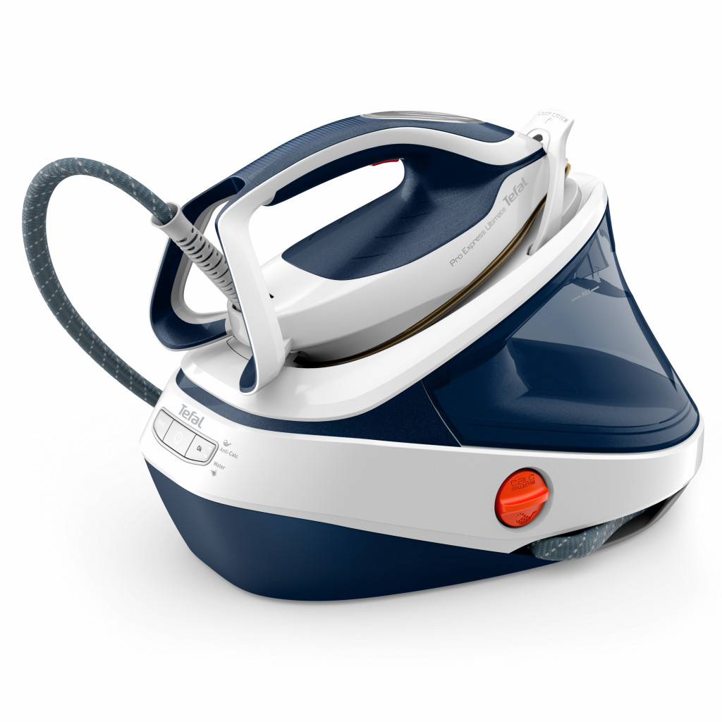 TEFAL | Steam Station Pro Express | GV9712E0 | 3000 W | 1.2 L | 7.7 bar | Auto power off | Vertical steam function | Calc-clean function | White/Blue