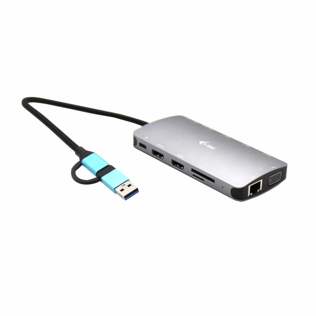 i-tec CANANOTDOCKPD sülearvuti dokk ja pordireplikaator Juhtmega ühendatud USB 3.2 Gen 1 (3.1 Gen 1) Type-A + Type-C Hõbe