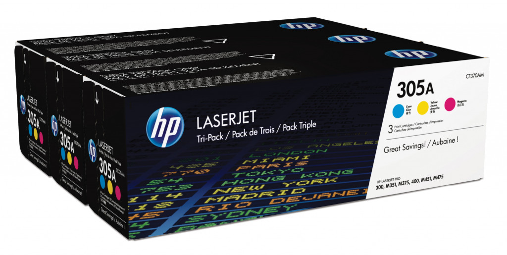 HP Toner 305A CYM Tri-Pack M351 M451 M37