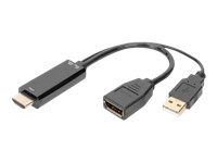 DIGITUS HDMI M to DP F external Power 4K