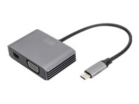 DIGITUS USB-C - mini DP+VGA Adapter 20cm