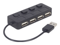 GEMBIRD USB 2.0 4-port hub with switches