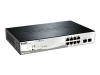 D-Link DGS-1210-10P Juhitav L2 Gigabit Ethernet (10/100/1000) Power over Ethernet tugi 1U Must