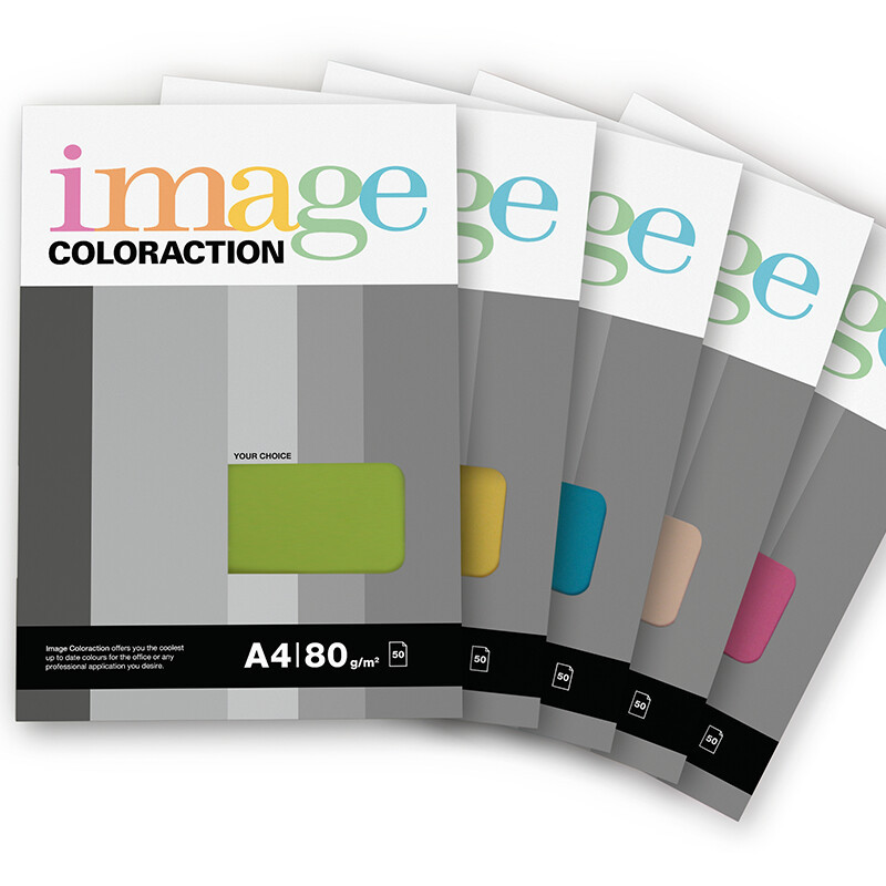 Värvipaber IMAGE COLORACTION, A4, 80 gsm, 50 lehte, LISBON / DEEP TURQUOISE