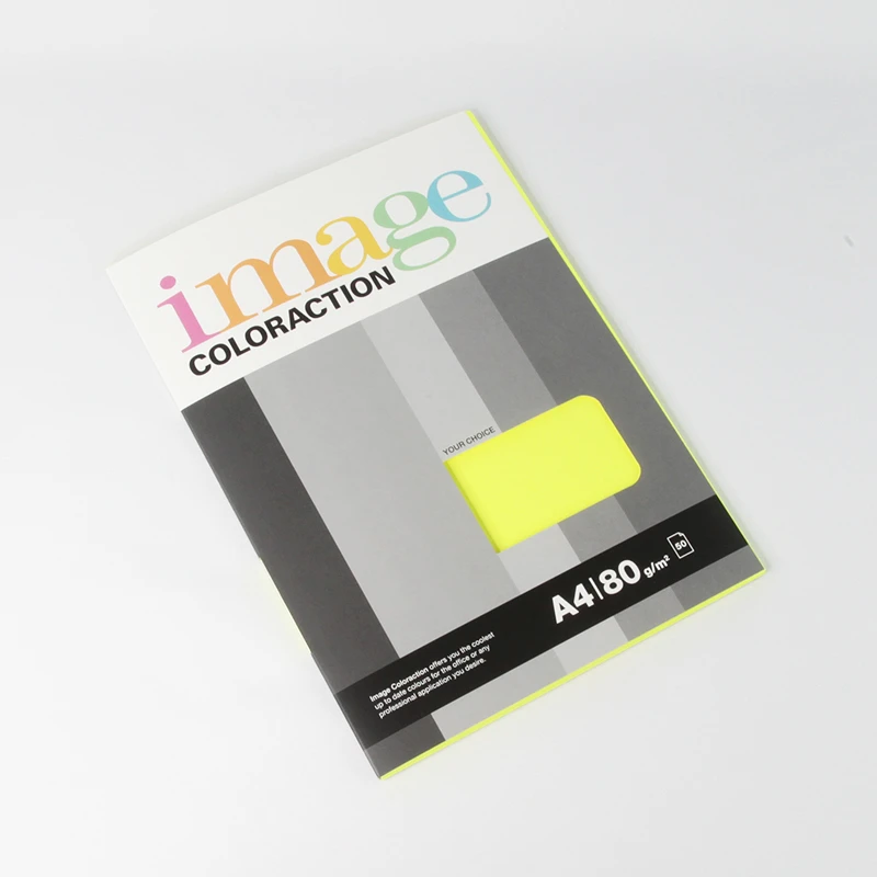 Värvipaber IMAGE COLORACTION, A4, 80 gsm, 50 lehte, IBIZA / NEON YELLOW
