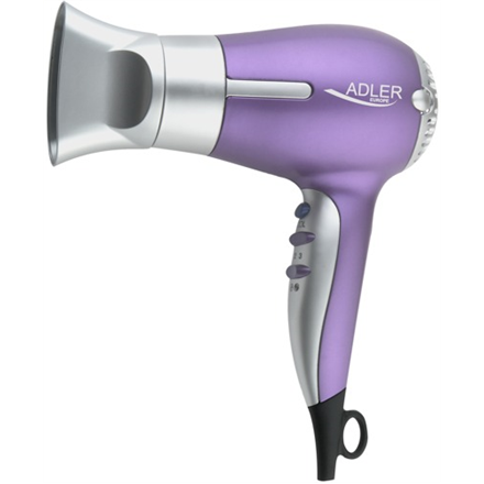 Adler Hair Dryer AD 2218 1500 W, Number of temperature settings 3, Purple/Silver