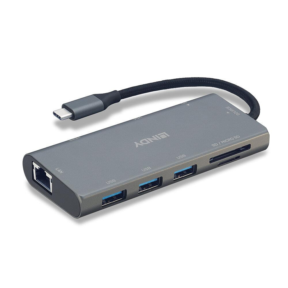 Lindy 43278 sülearvuti dokk ja pordireplikaator USB 3.2 Gen 1 (3.1 Gen 1) Type-C Hall