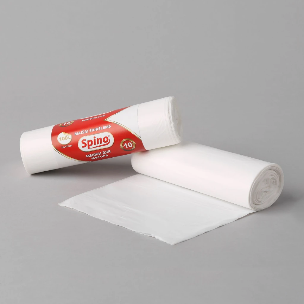 Prügikotid, 100 l, 10 vnt, LDPE, 50 mic, 75x95 cm, valge