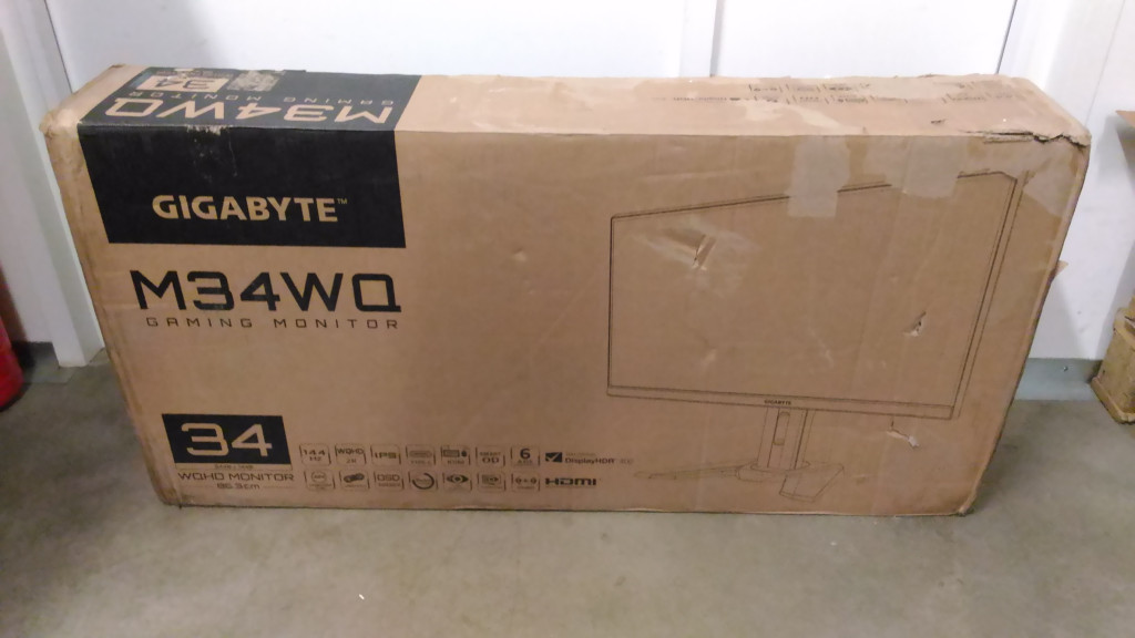 SALE OUT. GIGABYTE MONITOR 34" M34WQ-EK | Gigabyte | Gaming Monitor | M34WQ-EK | 34 " | IPS | WQHD | 21:9 | 144 Hz | 1 ms | 3440 x 1440 | 400 cd/m² | HDMI ports quantity 2 | Warranty 3 month(s) | USED, REFURBISHED, SMALL SCRATCH ON SCREEN, WITHOUT ORIGINAL PACKAGING AND ACCESSORIES, ONLY POWER CABLE INCLUDED