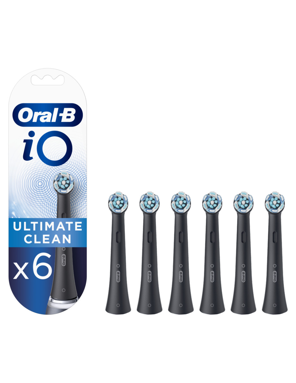 Oral-B | Toothbrush replacement | iO Ultimate Clean | Heads | For adults | Number of brush heads included 6 | Number of teeth brushing modes Does not apply | Black