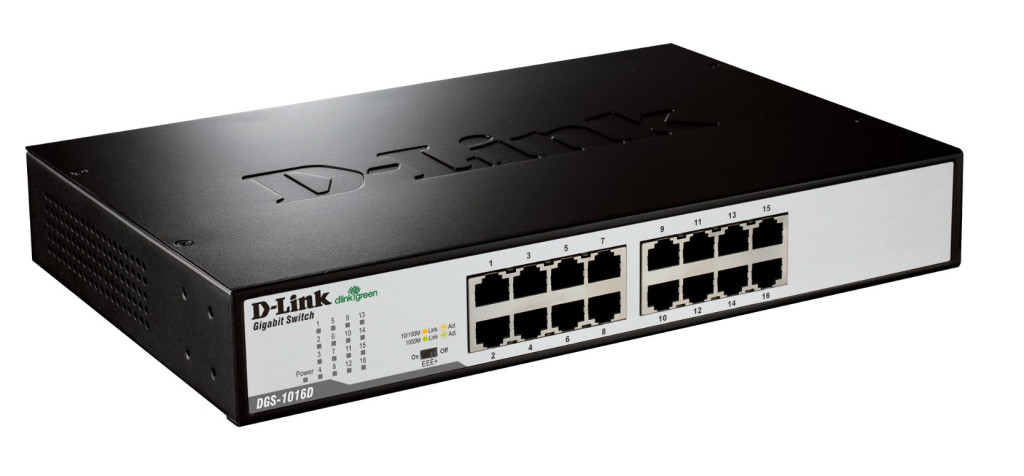 D-Link | 16-Port Gigabit Unmanaged Desktop Switch | DGS-1016D | Unmanaged | Desktop