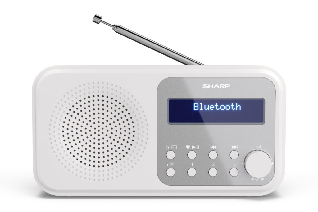 Sharp DR-P420(WH) Tokyo Portable Digital Radio, FM/DAB/DAB+, Bluetooth 5.0, USB or Battery Powered, Snowy White Sharp | White | DR-P420(WH) | Tokyo Portable Digital Radio | USB port | Bluetooth | FM radio | Headphone out