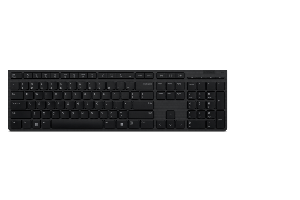 Lenovo | Professional Wireless Rechargeable Keyboard | 4Y41K04075 | Keyboard | Wireless | NORD | m | Grey | g | Scissors switch keys