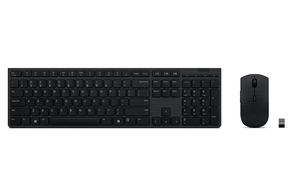Lenovo | Professional Wireless Rechargeable Keyboard and Mouse Combo US Euro | Keyboard and Mouse Set | Wireless | Mouse included | US | Bluetooth | Grey | Wireless connection