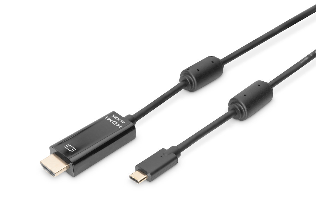 Digitus USB Type-C adapter cable, Type-C to HDMI A M/M, 2.0m, 4K/60Hz, 18GB, bl, gold | Digitus | AK-300330-020-S | USB-C to HDMI USB Type-C
