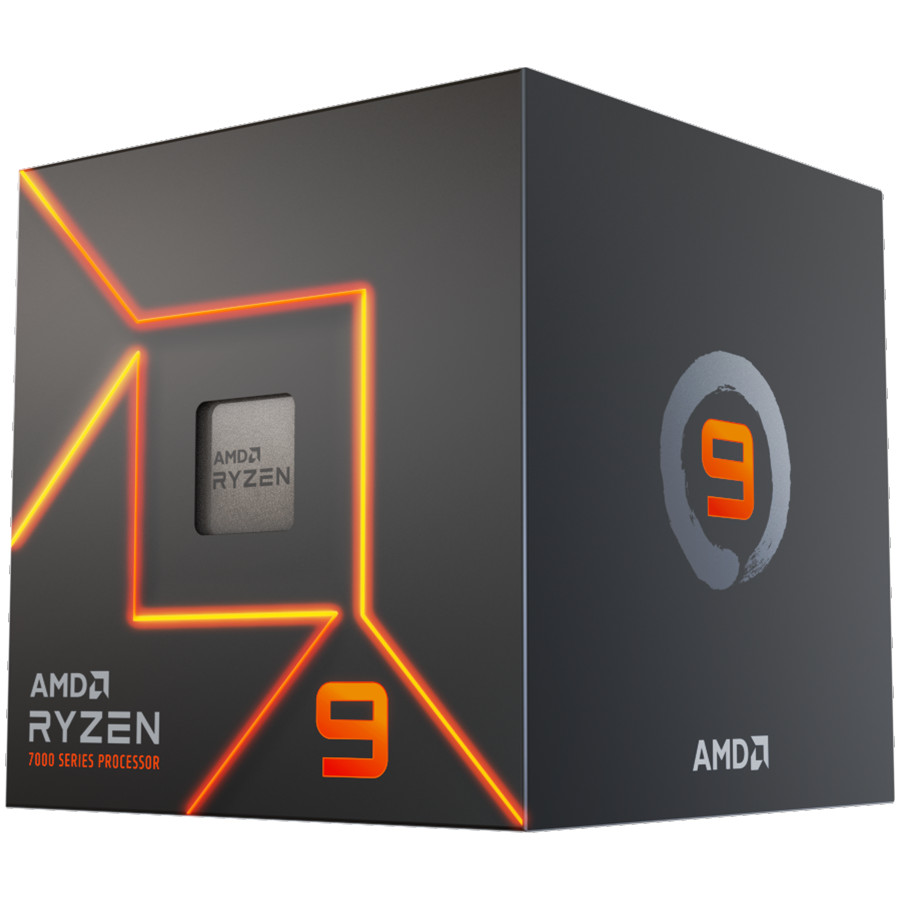 AMD CPU Desktop Ryzen 9 12C/24T 7900 (5.4GHz Max Boost,76MB,65W,AM5) box, with Radeon Graphics and Wraith Prism Cooler
