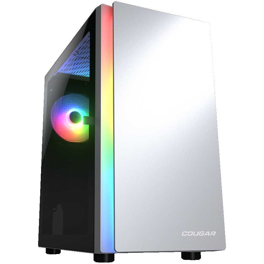 COUGAR | Purity RGB White | PC Case | Mini Tower / TG Front Panel with ARGB strip / 1 x ARGB Fan / 3mm TG Left Panel