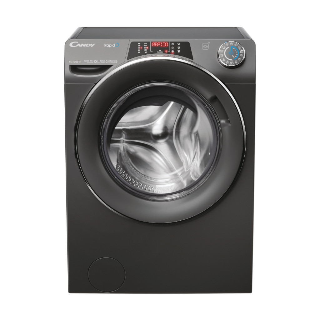 Candy Washing Machine RO41276DWMCRT-S Energy efficiency class A, Front loading, Washing capacity 7 kg, 1200 RPM, Depth 45 cm, Width 60 cm, Display, TFT, Steam function, Wi-Fi, Anthracite