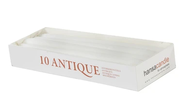 HANSA CANDLE Antiikküünal 245mm, 10 tk, valge (kogus 2 tükki)