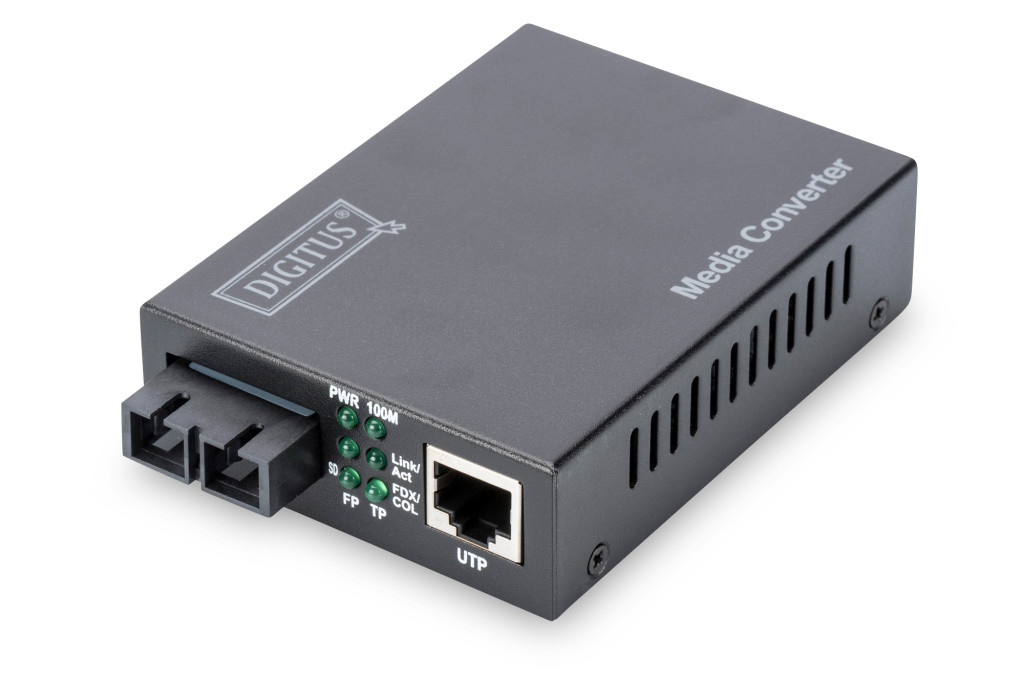 Digitus Fast Ethernet Media Converter, Multimode SC connector, 1310nm, up to 2km 	DN-82020-1 SC duplex,  10/100M RJ45 port