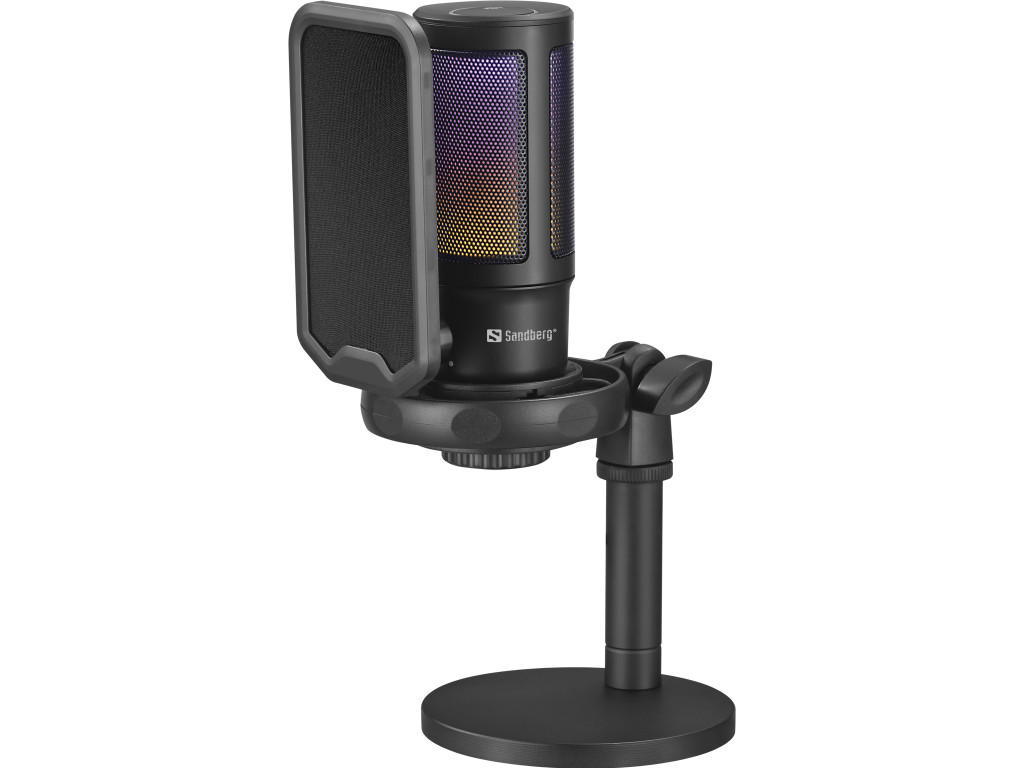 Sandberg Streamer USB Microphone RGB Must Stuudiomikrofon