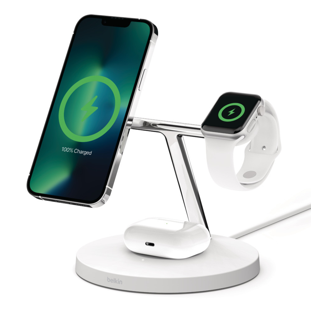 Belkin | Pro MagSafe 3in1 Wireless Charging Stand + AC Power Adapter | BOOST CHARGE