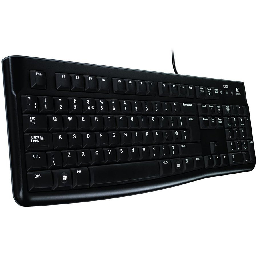 LOGITECH K120 Corded Keyboard - BLACK - USB - NORDIC