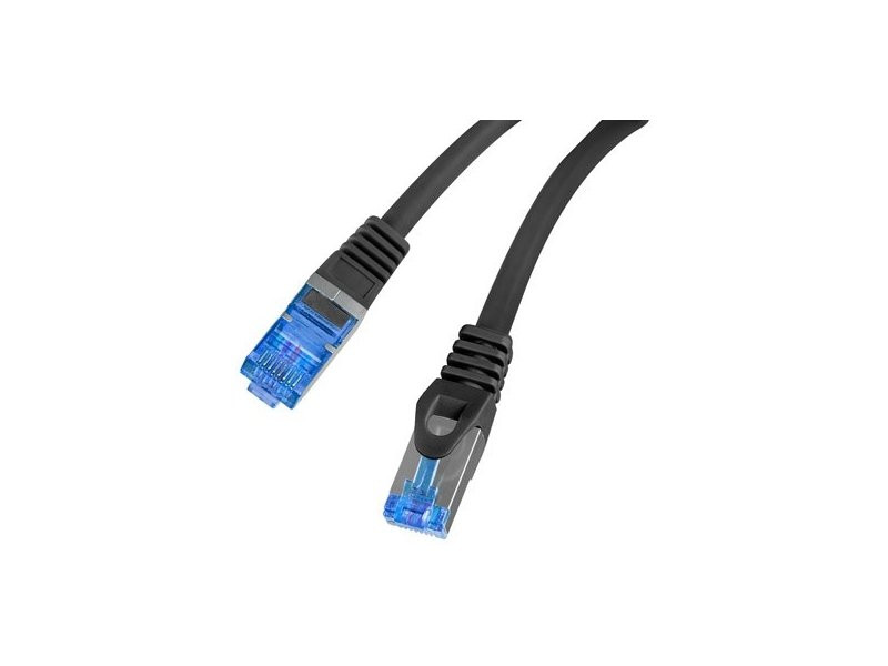 Lanberg Patch Cord cat. 6 FTP 	PCF6A-10CC-0025-BK S/FTP Black 0.25 m S/FTP shielding type – Aluminium braid on wire and each pair foiled additionally. The coating is made of low-smoke and Halogen-free materials (LSZH). Category compliance confirmed by Fluke tester.  Stranded wires made from CCA