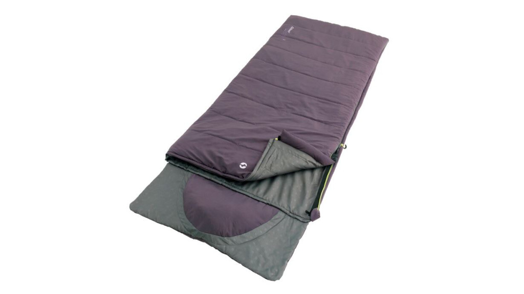 Outwell Contour Dark "R", Sleeping Bag, 220 x 85 cm, 2 way open - auto lock, L-shape,  Purple