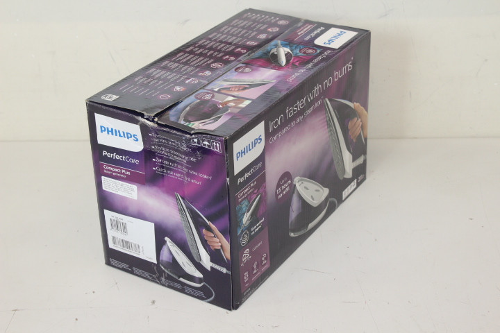 SALE OUT. DAMAGED PACKAGING Philips Ironing System GC7933/30 PerfectCare Compact Plus Philips 2400 W 1.5 L 6.5 bar Auto power off Vertical steam function Calc-clean function Purple DAMAGED PACKAGING