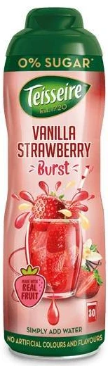 Siirup TEISSEIRE, Maasika Vanill, ilma suhkruta, 0,6l