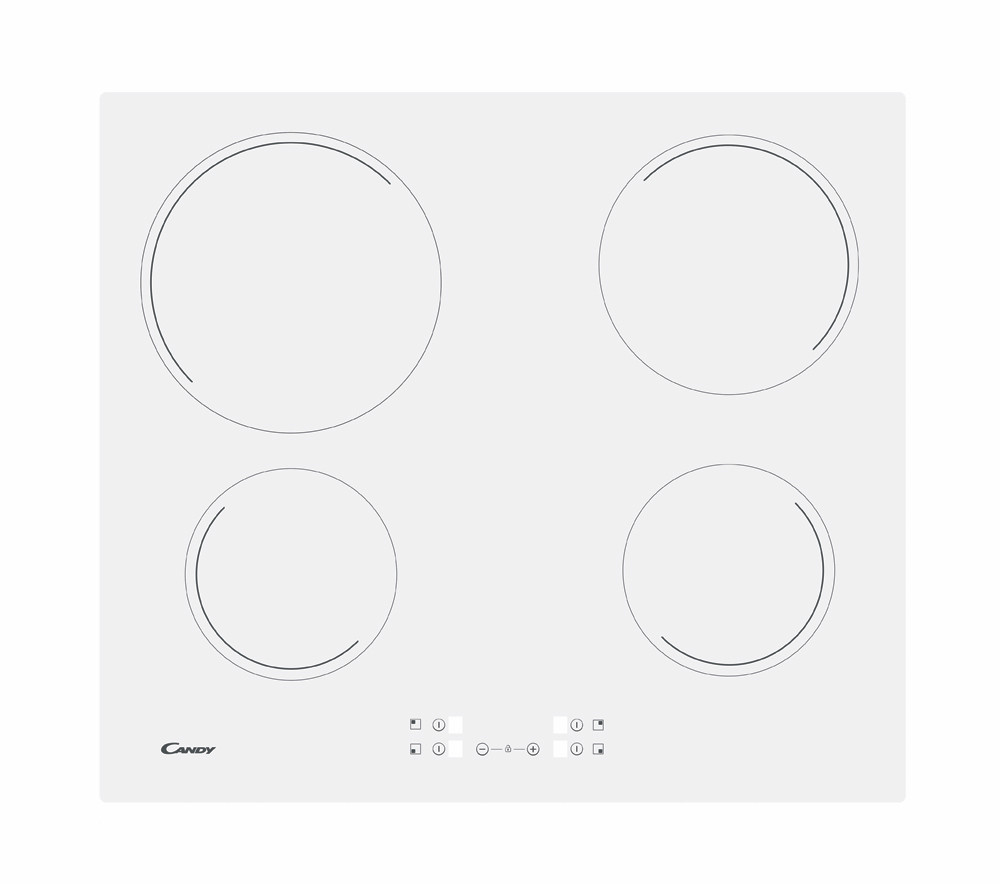 Candy | CH64CCW | Hob | Vitroceramic | Number of burners/cooking zones 4 | Touch | White
