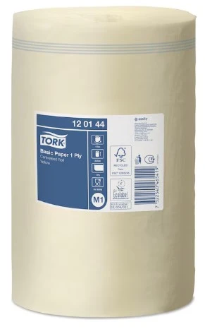 Rullpaberrätikud TORK M1 Universal Mini, 1 kiht, kollane värv, 115 m, 120144 (kogus 11 tükki)