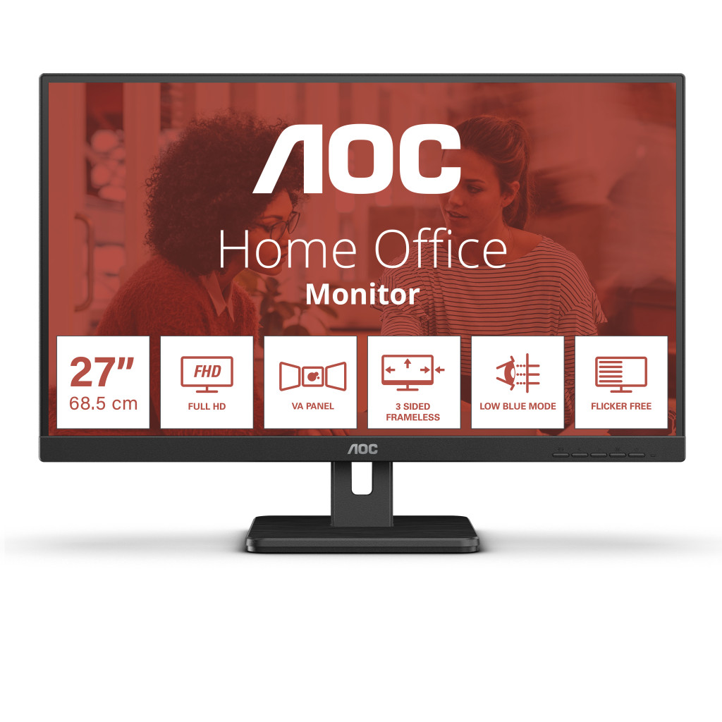 AOC | Monitor | 27E3UM/BK | 27 " | VA | FHD | 16:9 | 4 ms | 300 cd/m² | HDMI ports quantity 1 | 75 Hz