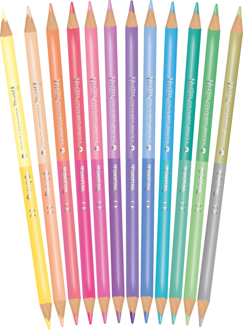 Värvilised pliiatsid Colorino 12 tk / 24 värvi, pastelsed