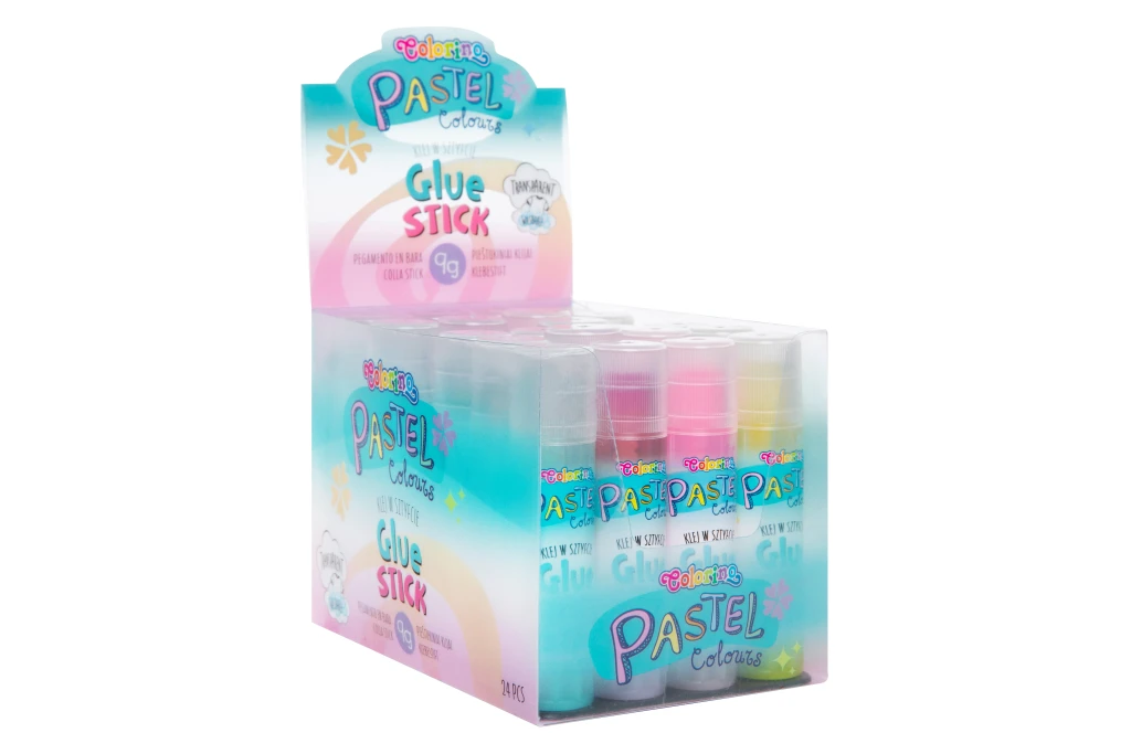 Pastelne Liimipulk 9g 24 tk pakis, liim läbipaistev