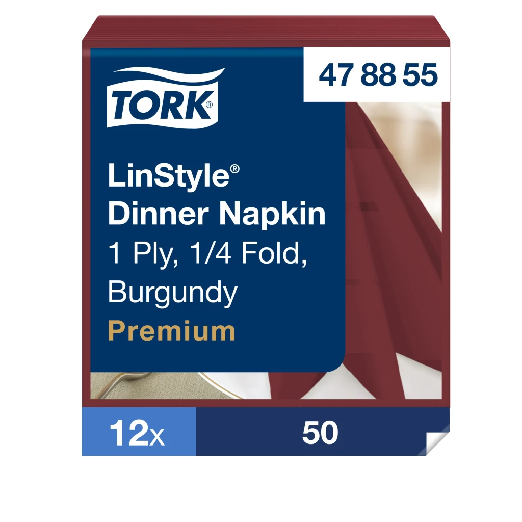 Õhtusäägisalvrätikud Tork LinStyle  4F tumepunane, 39 x 39 cm, 50 tk. 478855