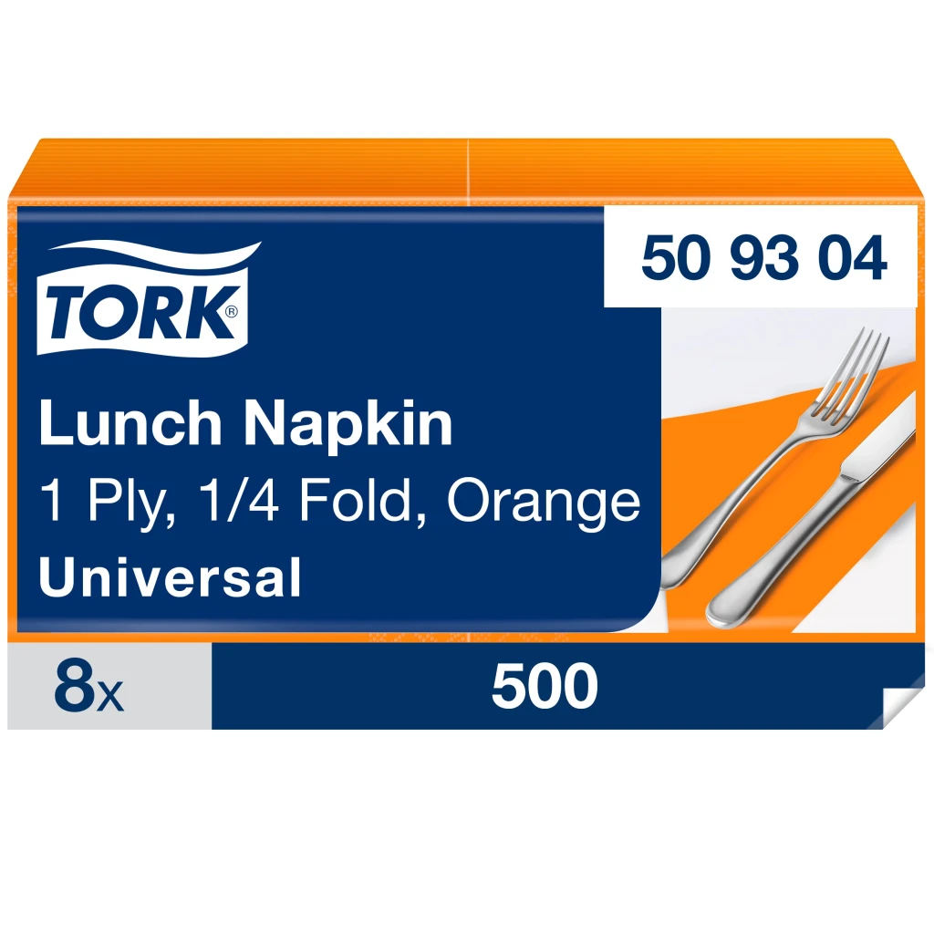 Lõunasöögisalvrätik Tork, 1-kihiline,orantš 500tk 509304