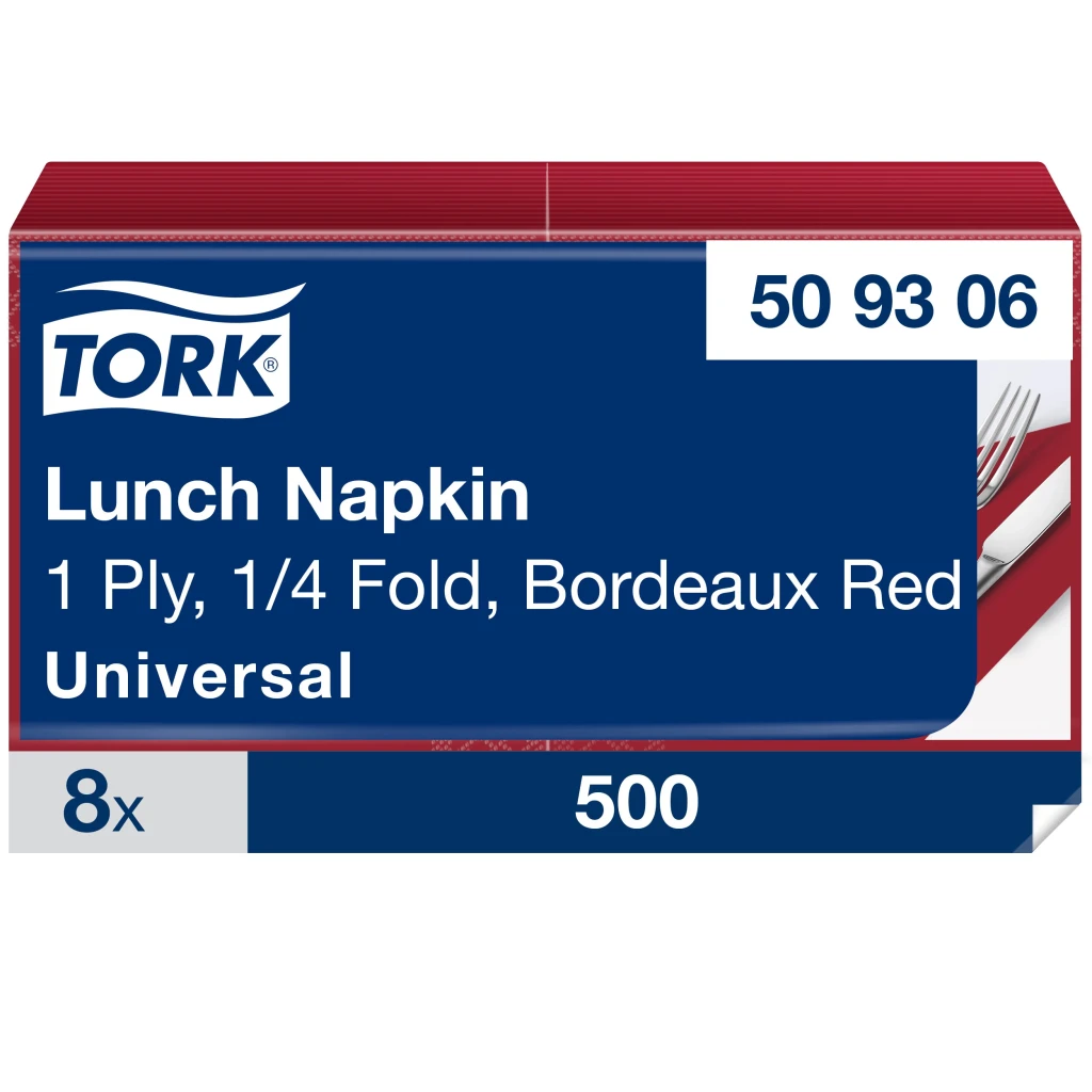 Lõunasöögisalvrätik Tork, 1-kihiline, tumepunane, 500tk 509306