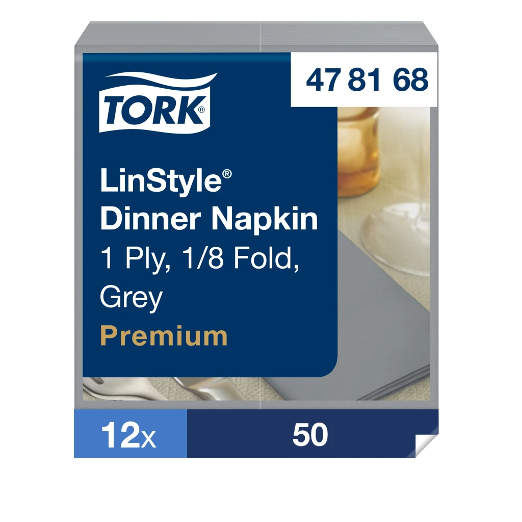 Õhtusöögisalvrätikud Tork LinStyle hall, 39 x 39 cm, 50 tk, 8F 478168