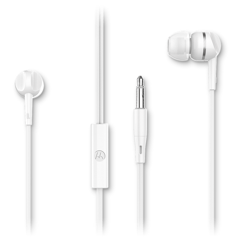 Motorola Headphones Earbuds 105 Built-in microphone In-ear 3.5 mm plug White
