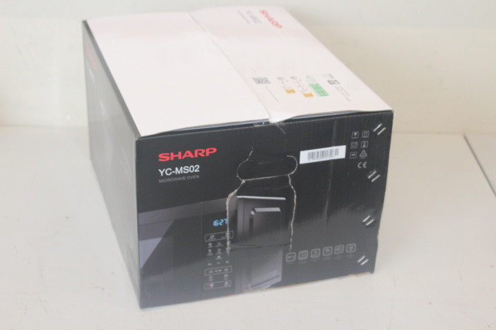 SALE OUT. Sharp YC-MS02E-B Microwave Oven, 20 L capacity, Black | Sharp | Microwave Oven | YC-MS02E-B | Free standing | 800 W | Black | DAMAGED PACKAGING, SCRATCHES ON DOOR AND CONTROL PANEL