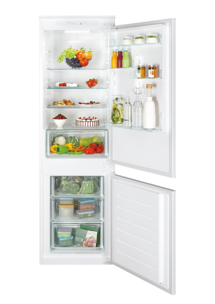 Candy Refrigerator CBL3518F Energy efficiency class F Built-in Combi Height 177.2 cm Fridge net capacity 191 L Freezer net capacity 73 L Display 38 dB White