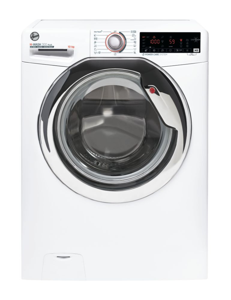 Hoover | H3WS610TAMCE/1-S | Washing Machine | Energy efficiency class A | Front loading | Washing capacity 10 kg | 1600 RPM | Depth 58 cm | Width 60 cm | Display | LED | Steam function | NFC | White