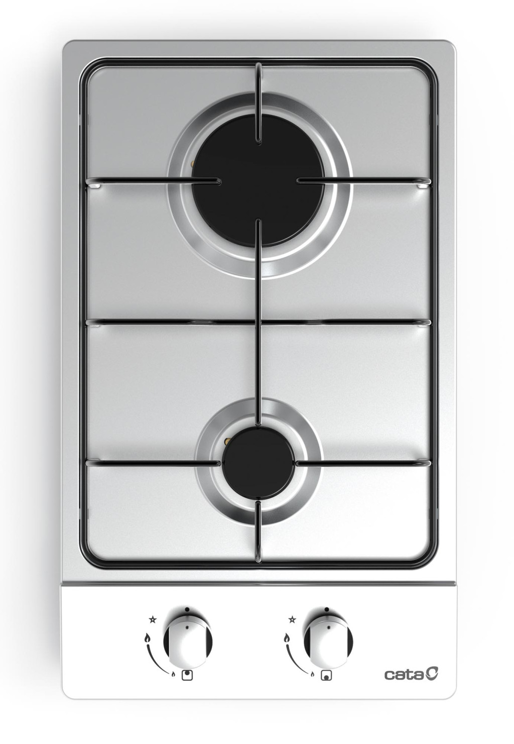 CATA Hob GI 3002 X Gas, Number of burners/cooking zones 2, Rotary knobs, Stainless steel
