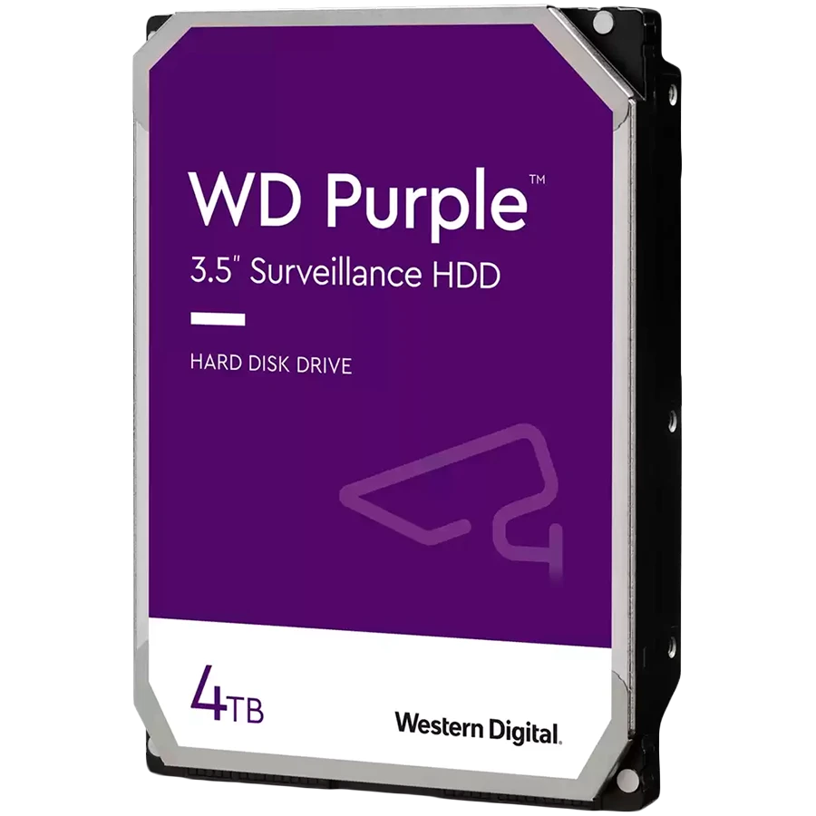 HDD Video Surveillance WD Purple 4TB CMR, 3.5'', 256MB, SATA 6Gbps, TBW: 180