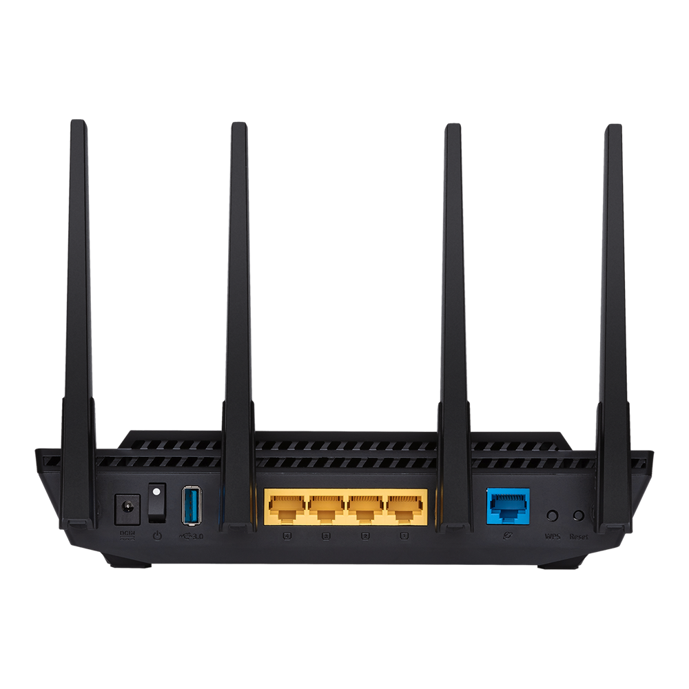 Wireless Wifi 6 Dual Band Gigabit Router | RT-AX58U | 802.11ax | 2402+574 Mbit/s | 10/100/1000 Mbit/s | Ethernet LAN (RJ-45) ports 4 | Mesh Support Yes | MU-MiMO Yes | No mobile broadband | Antenna type External